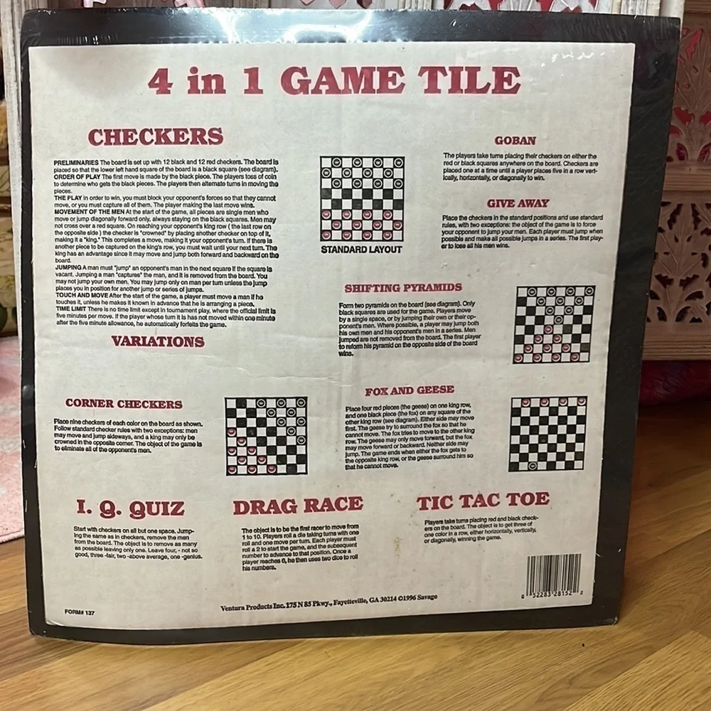 Vintage 97 Floor Game 4 in 1 Game Tile